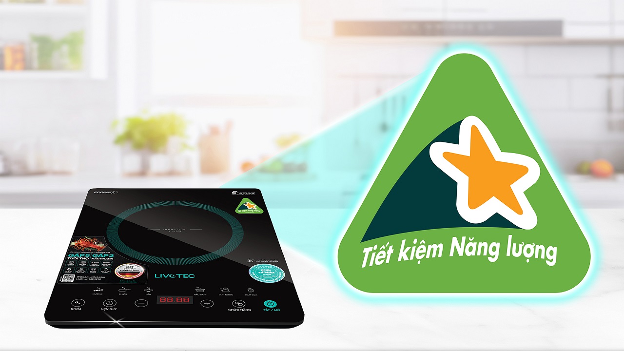 Bếp từ đơn Livotec E-Smart LIS-636 có nhãn tiết kiệm năng lượng