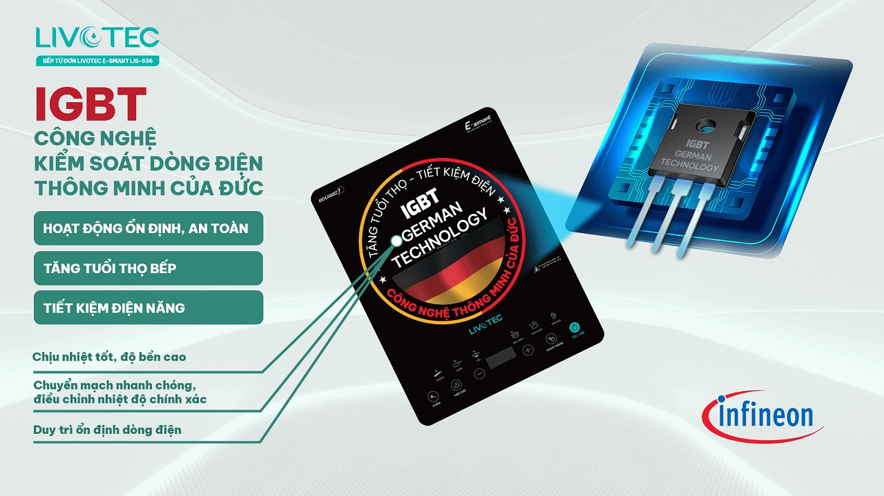 Bếp từ đơn Livotec E-Smart LIS-636 IGBT công nghệ thông minh của Đức