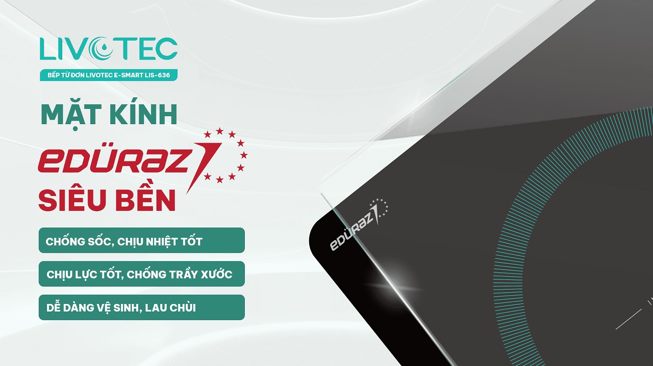 Bếp từ đơn Livotec E-Smart LIS-636 mặt kính chịu nhiệt 750 độ C