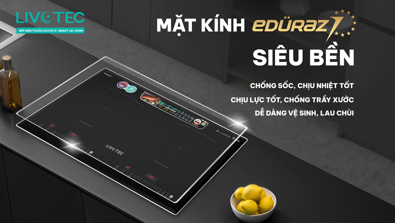 Livotec E-SMART LID-990M mặt kính chịu lực