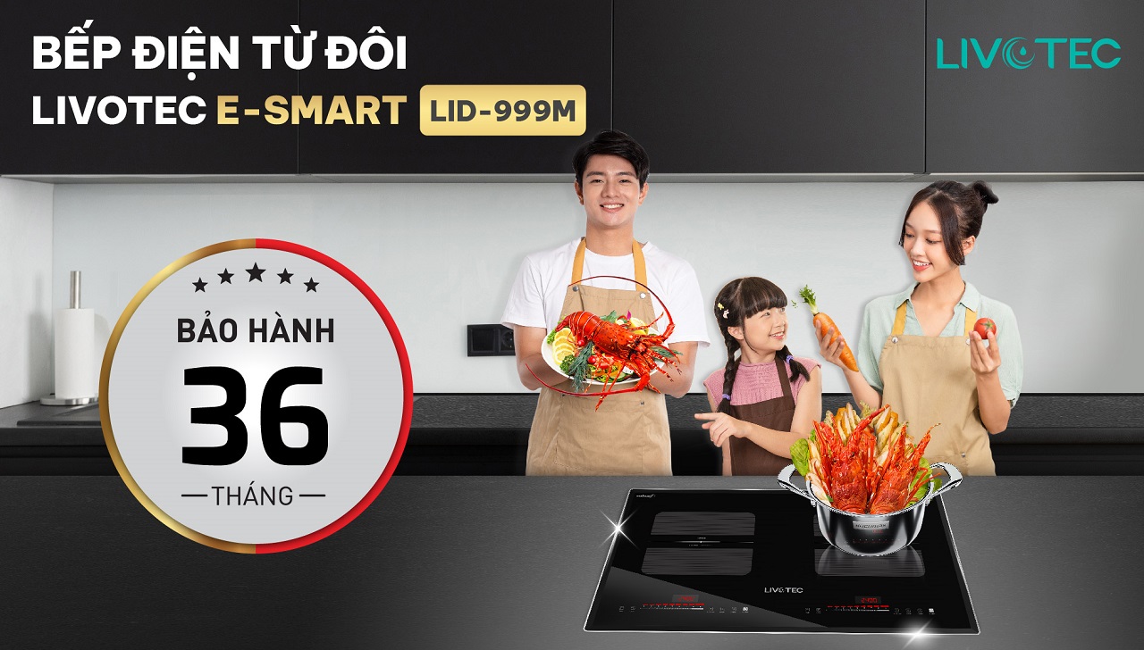 Bếp từ đôi Livotec LID-999M bảo hành 36 tháng