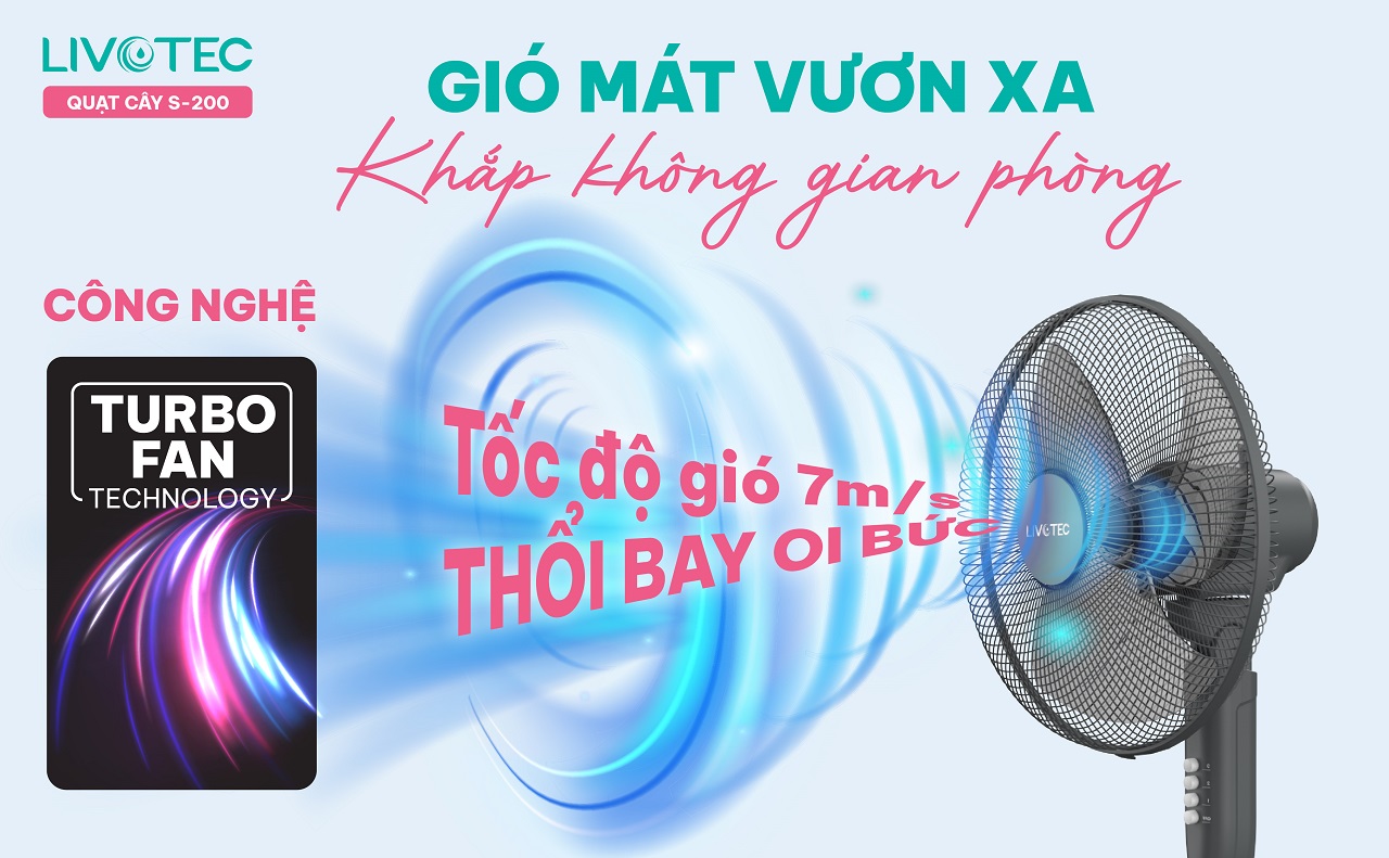 Livotec S-200 công nghệ Turbo Fan làm mát xa