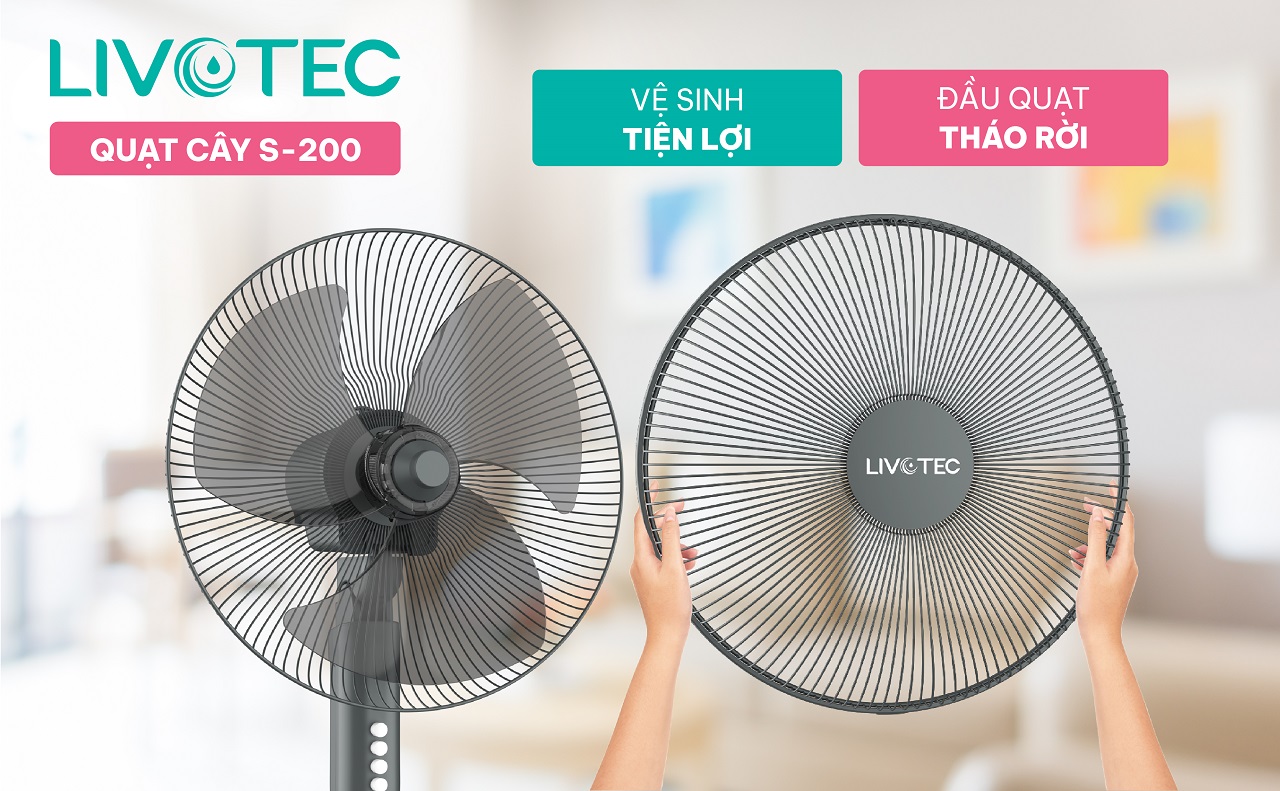 Quạt cây Livotec S-200 dễ dàng vệ sinh bền bỉ