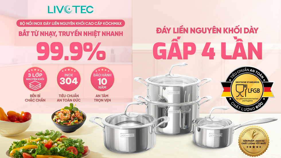 Bộ nồi inox cao cấp Kochmax KMC-886