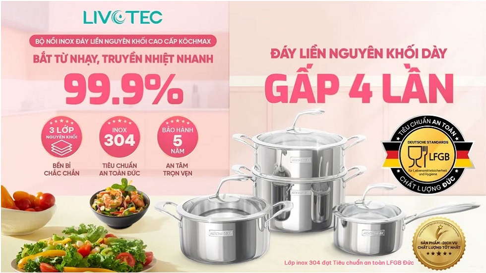 Bộ nồi inox cao cấp Kochmax KMC-886
