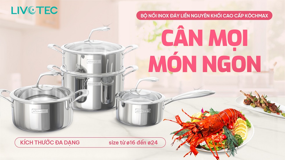 Bộ nồi KMC-886 4 kích cỡ, tiện nấu mọi món ăn