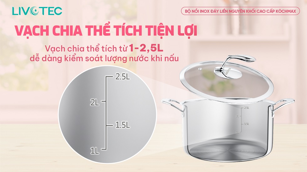 Nồi Kochmax KMC-886 có vạch chia thể tích tiện lợi