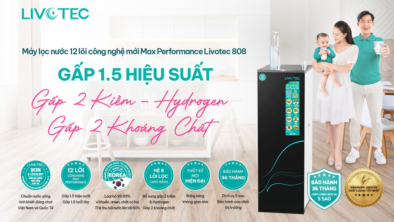 Máy lọc nước 12 lõi công nghệ mới Max Performance