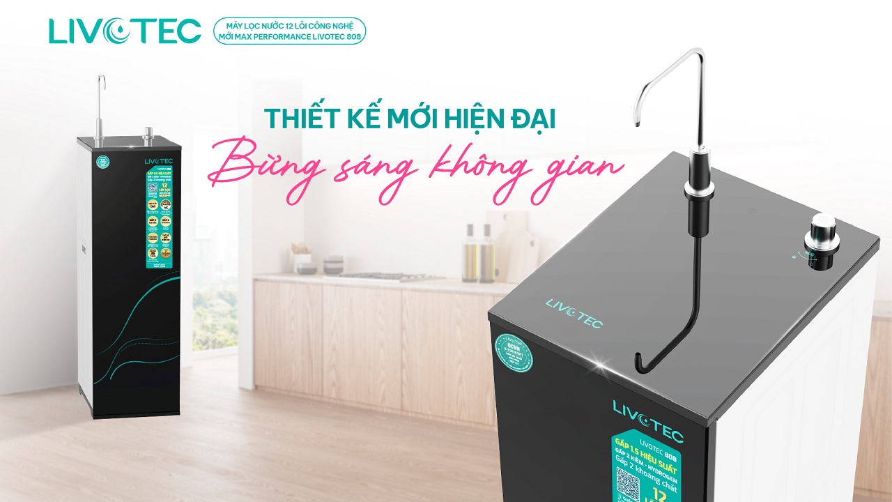 Máy lọc nước RO Livotec 808 thiết kế hiện đại tinh tế