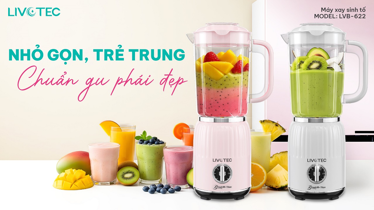 Máy xay sinh tố Livotec LVB-622 nhỏ gọn trẻ trung