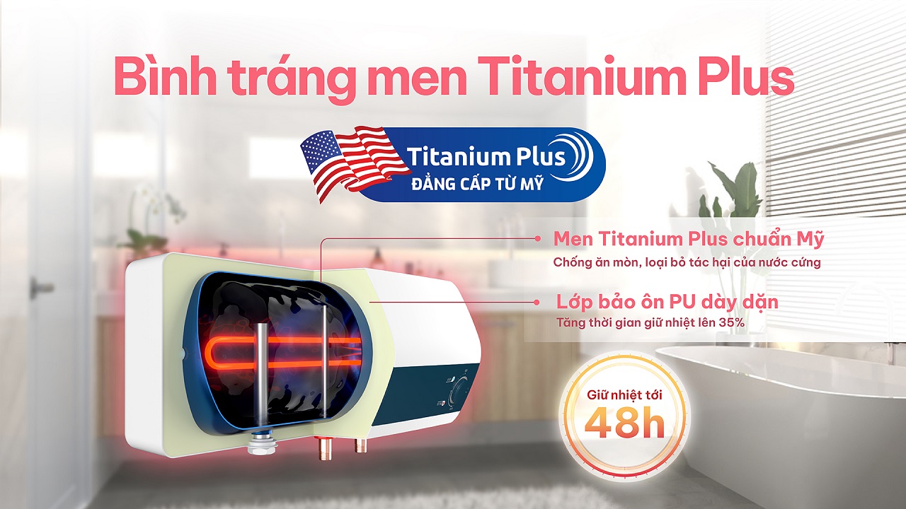 Livotec LWH-I20A25 tráng men Titanium Plus giữ nhiệt lâu