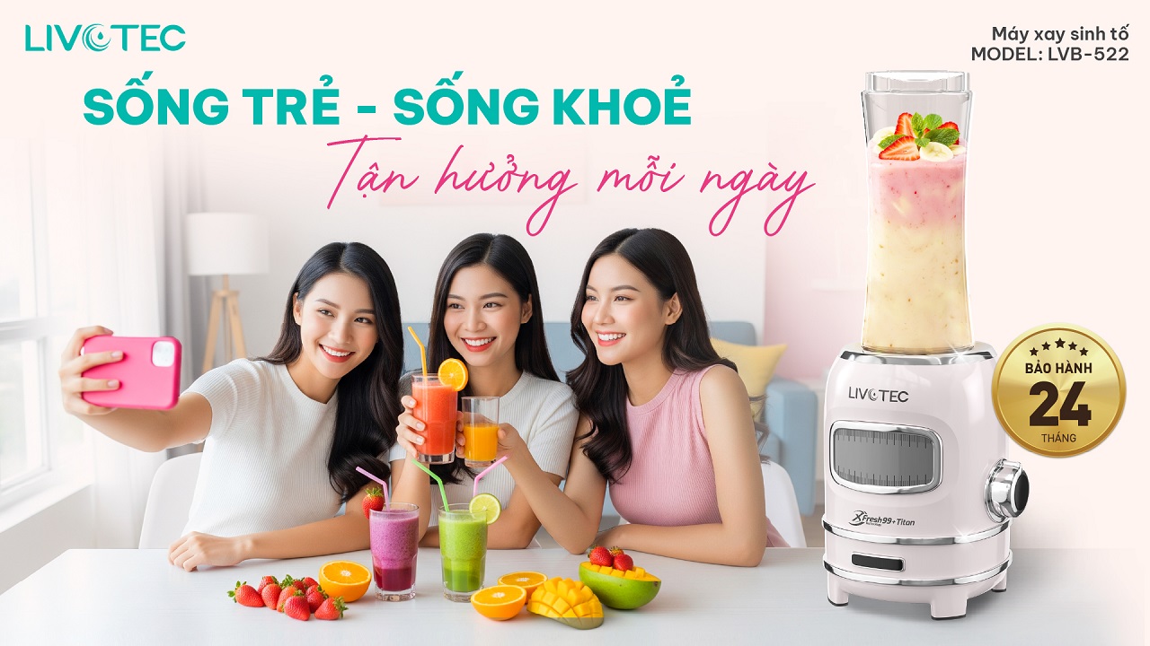 máy xay sinh tố Livotec LVB-522 bảo hành 24 tháng