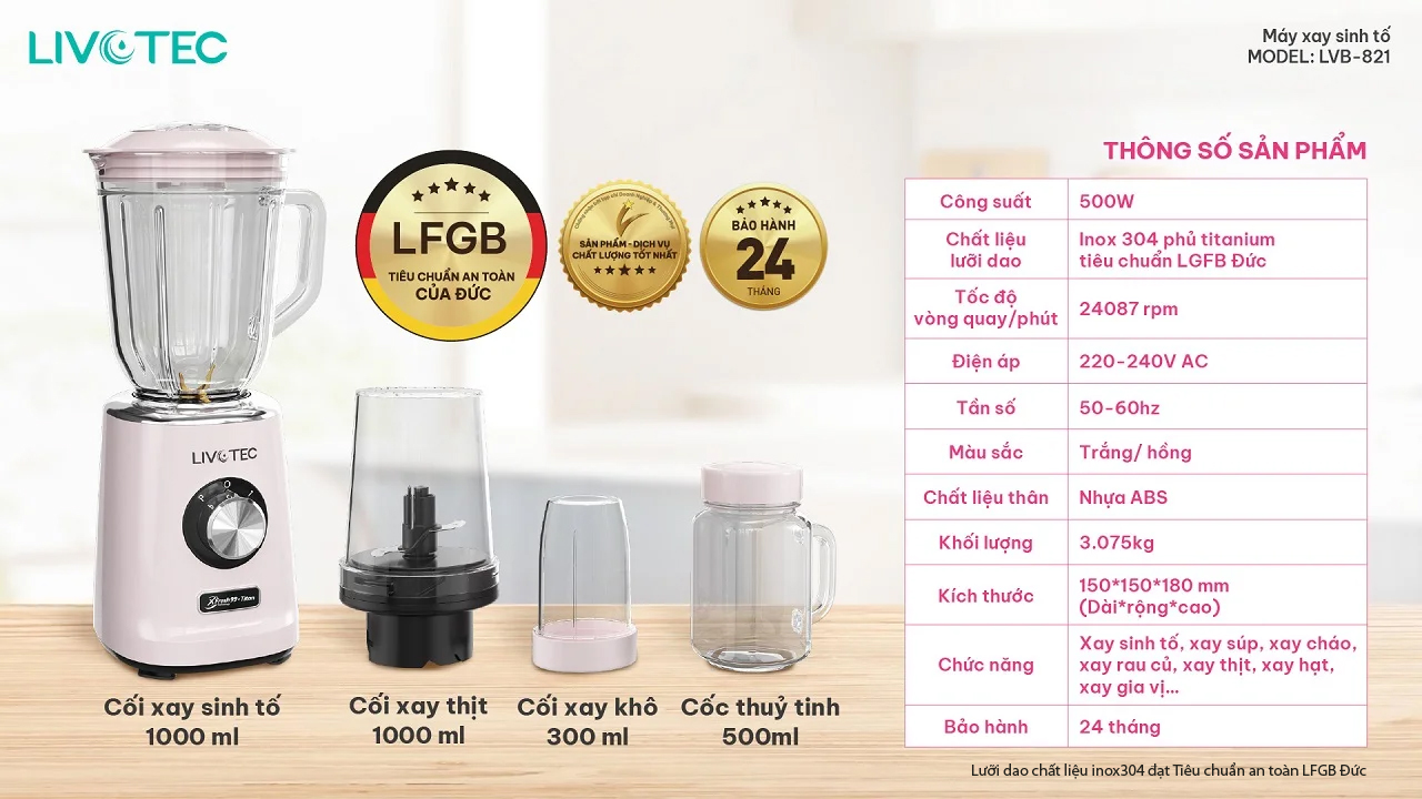 Thông số kỹ thuật Livotec LVB-821