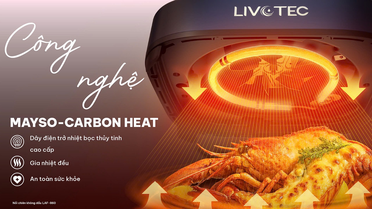 Nồi chiên không dầu LAF-860 gia nhiệt tinh thể carbon
