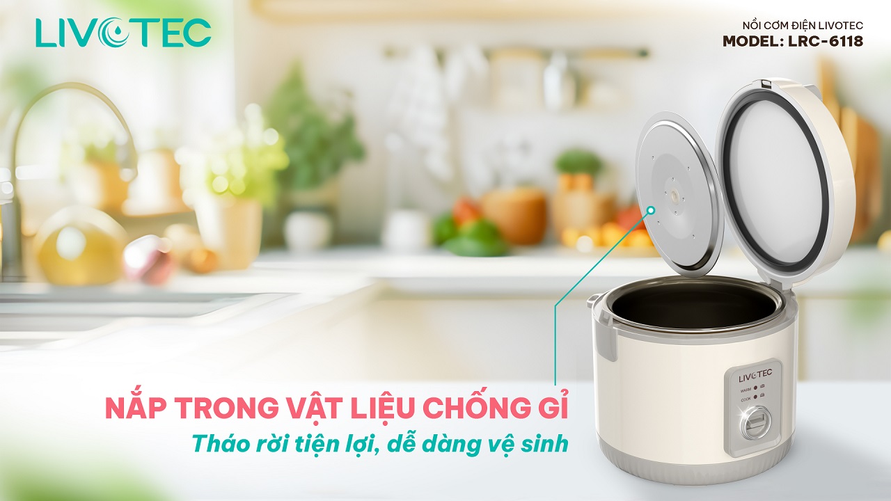 Nắp trong nồi cơm LRC-6118 bền bỉ