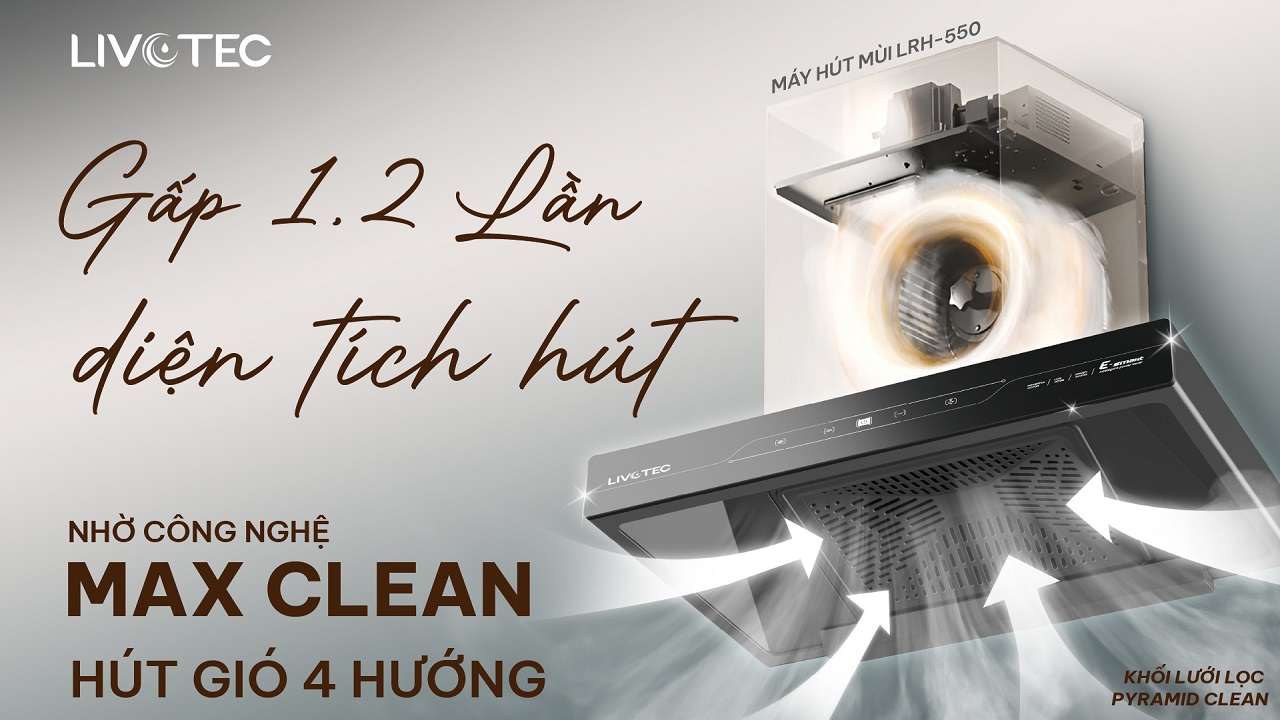 LRH-550 sở hữu khối lưới lọc Pyramid Clean độc đáo
