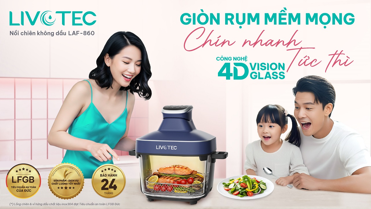 Nồi chiên không dầu LAF-860 chiên giòn nhanh chóng