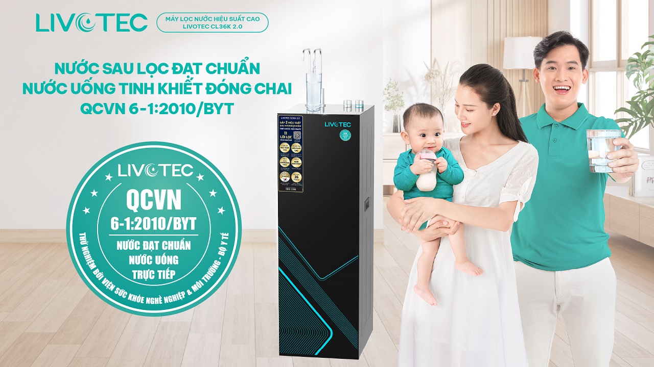 Máy lọc nước Livotec CL36K 2.0 nước tinh khiết chuẩn đóng chai