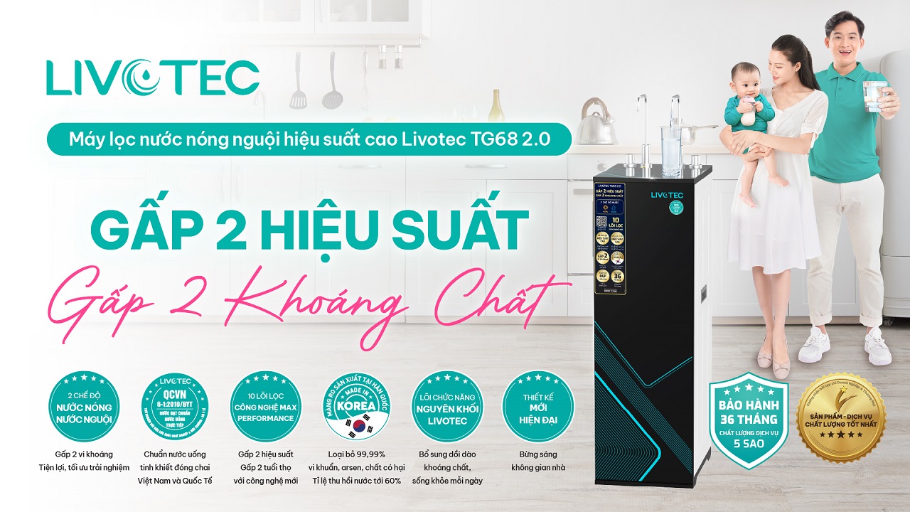 Livotec TG68 2.0 gấp 2 khoáng chất