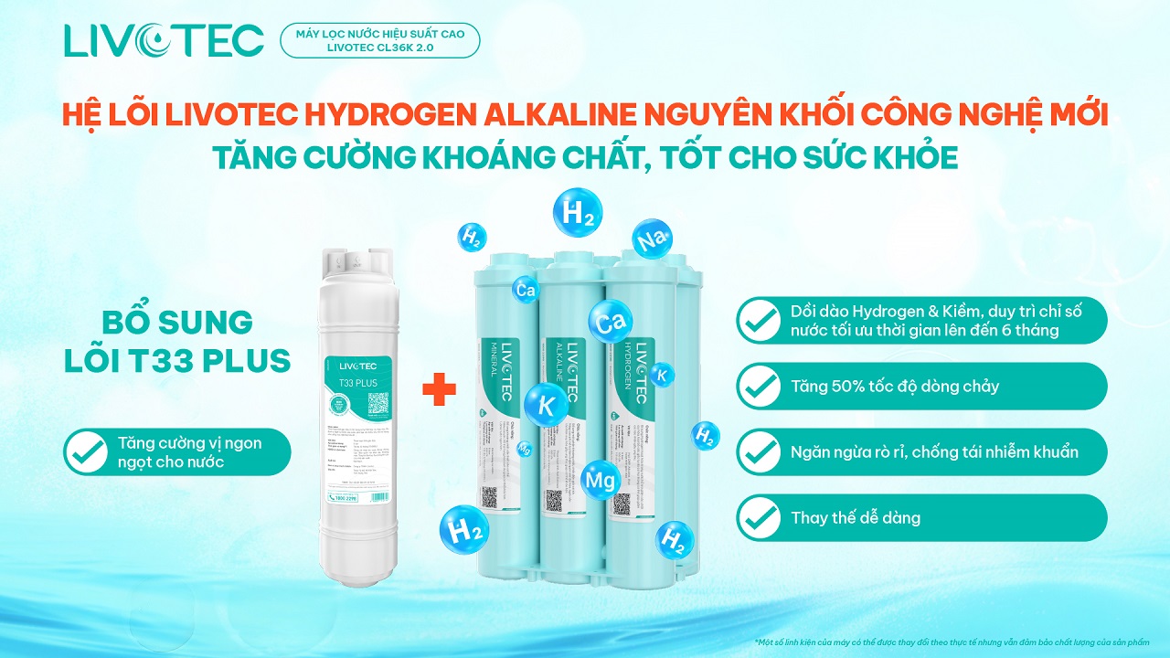 Livotec CL36K 2.0 hệ lõi chức năng nguyên khối bổ sung khoáng chất