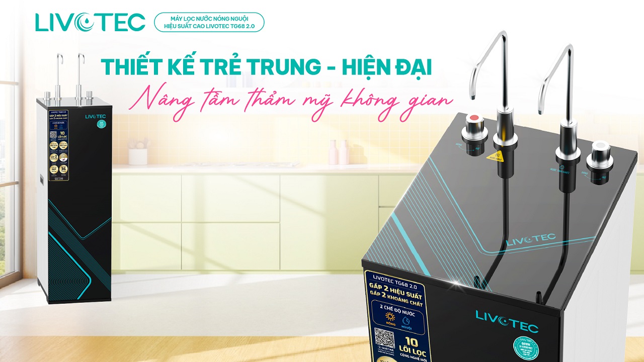 Máy lọc nước TG68 2.0 thiết kế trẻ trung hiện đại