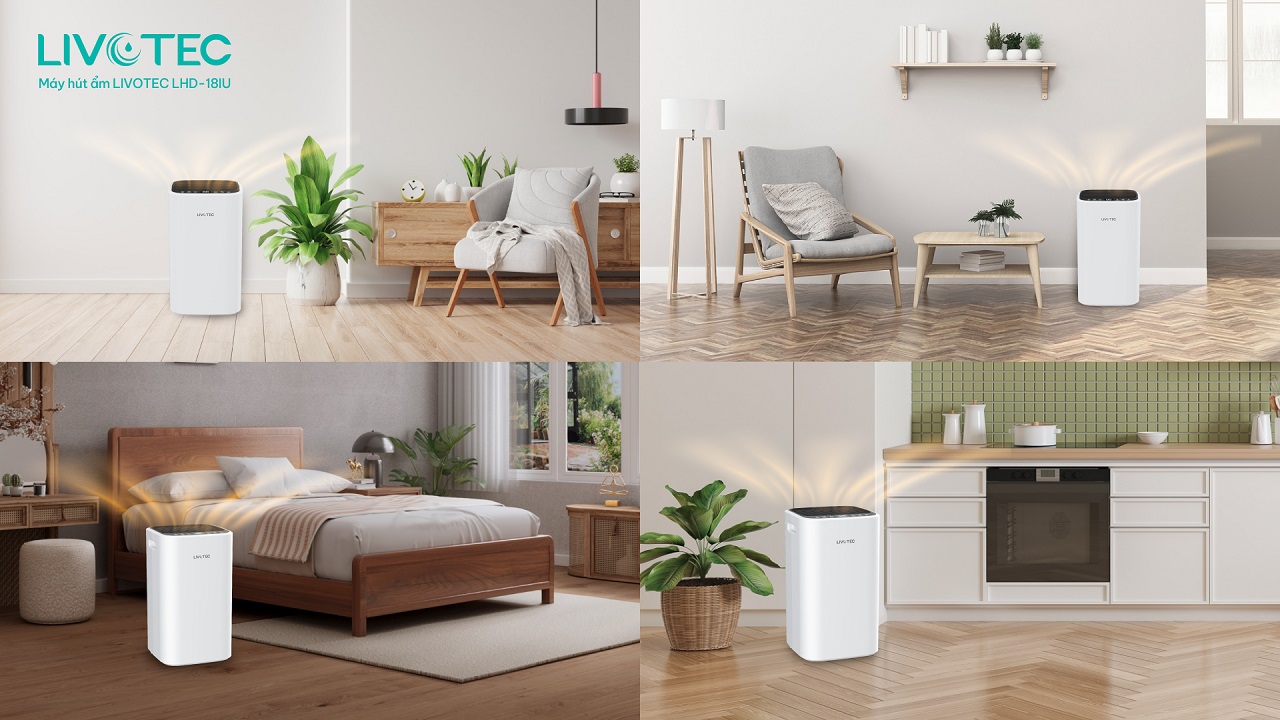 Máy hút ẩm Livotec LHD-18IU phù hợp nhiều không gian