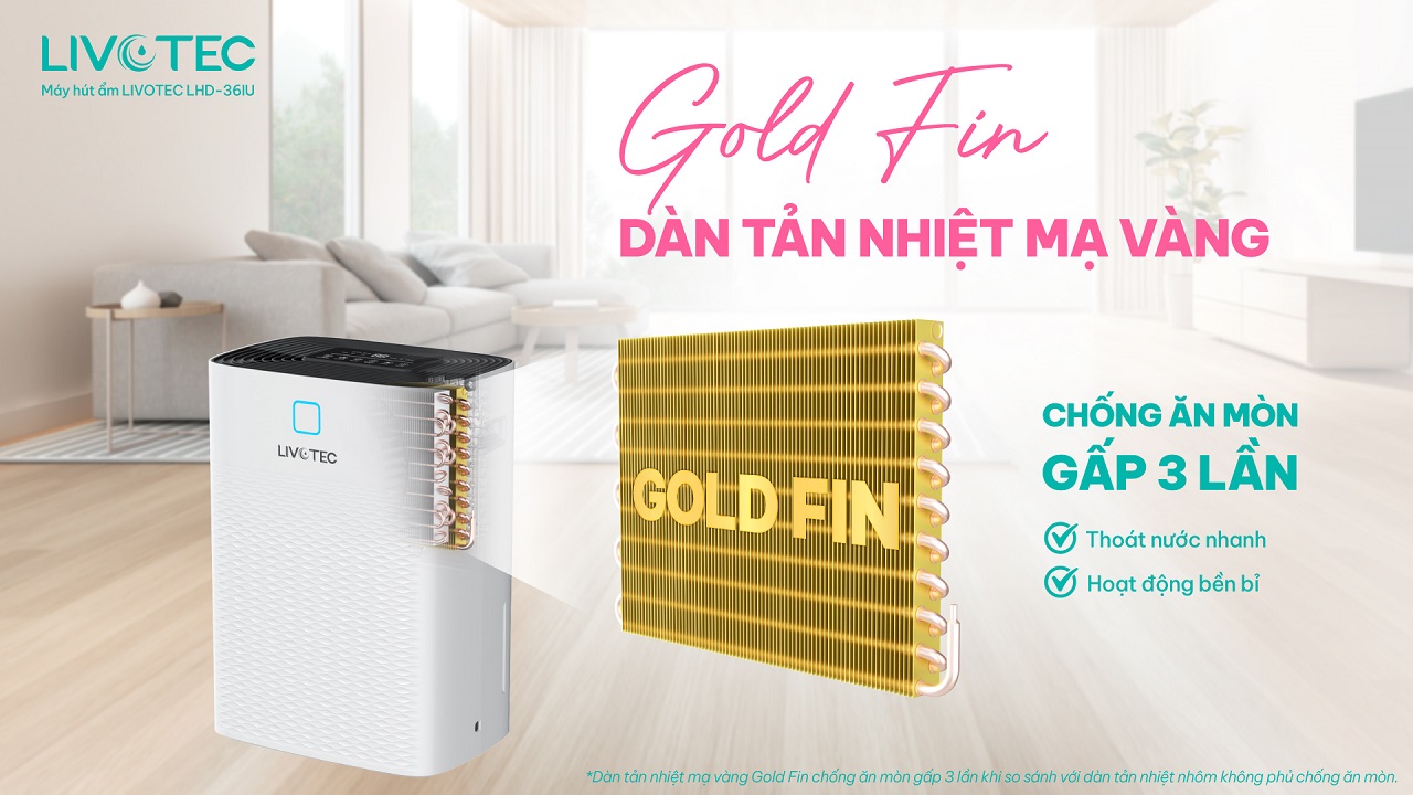 Livotec LHD-36IU dàn tản nhiệt Gold Fin chống ăn mòn