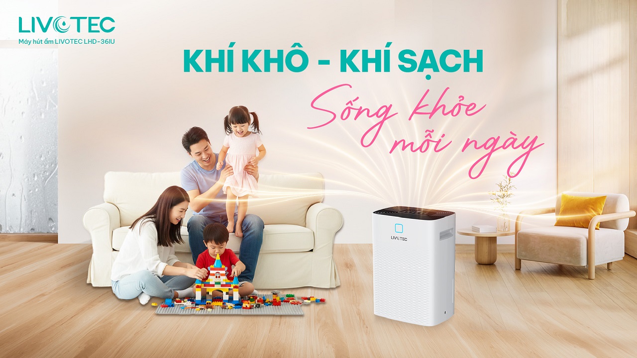 Máy hút ẩm Livotec LHD-36IU không khí khô thoáng sống khỏe