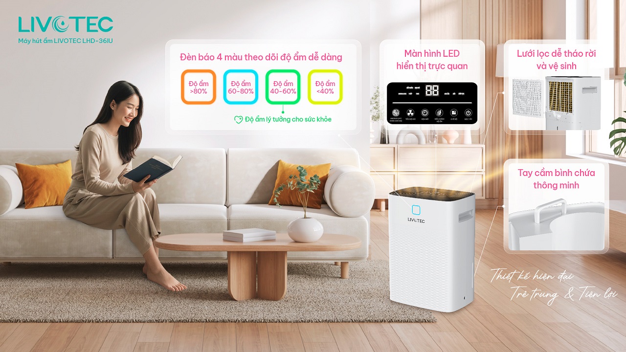 Livotec LHD-36IU thiết kế trẻ trung tiện lợi