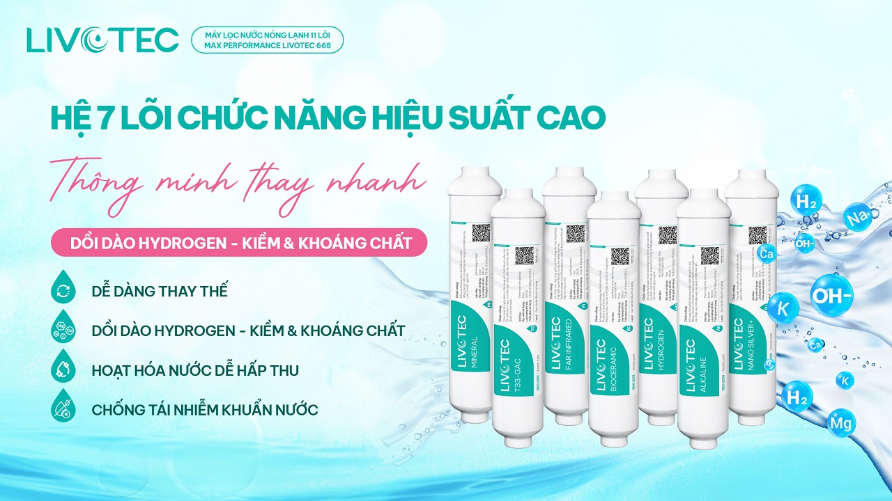 Livotec 668 dùng 7 lõi chức năng thay nhanh tăng cường gấp đôi khoáng chất