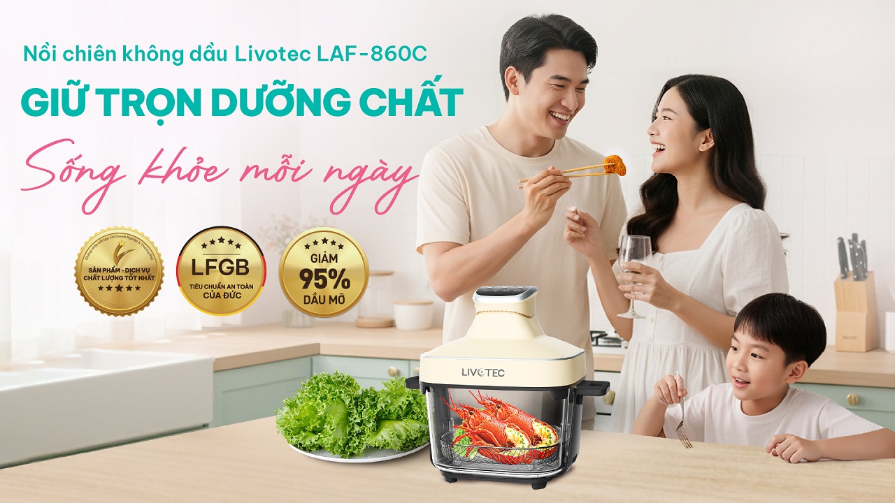 Nồi chiên 4D Vision Glass LAF-860C tiết kiệm thời gian nấu
