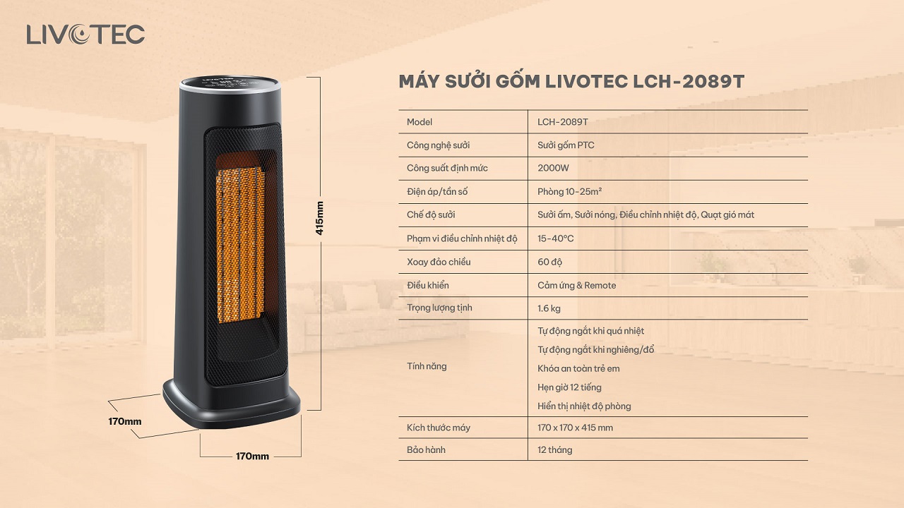 Thông số kỹ thuật LCH-2089T