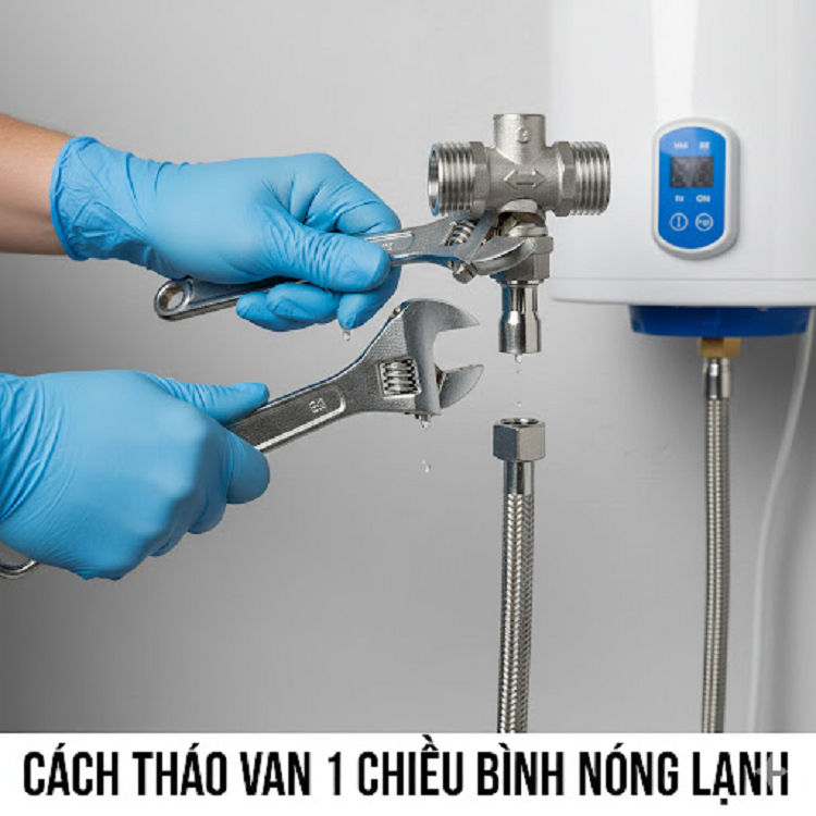 Cách tháo van 1 chiều bình nóng lạnh