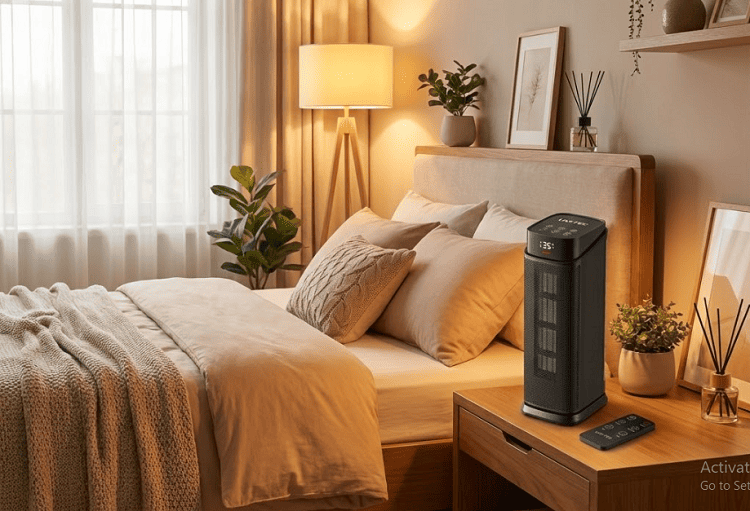 Máy sưởi gốm trong phòng ngủ