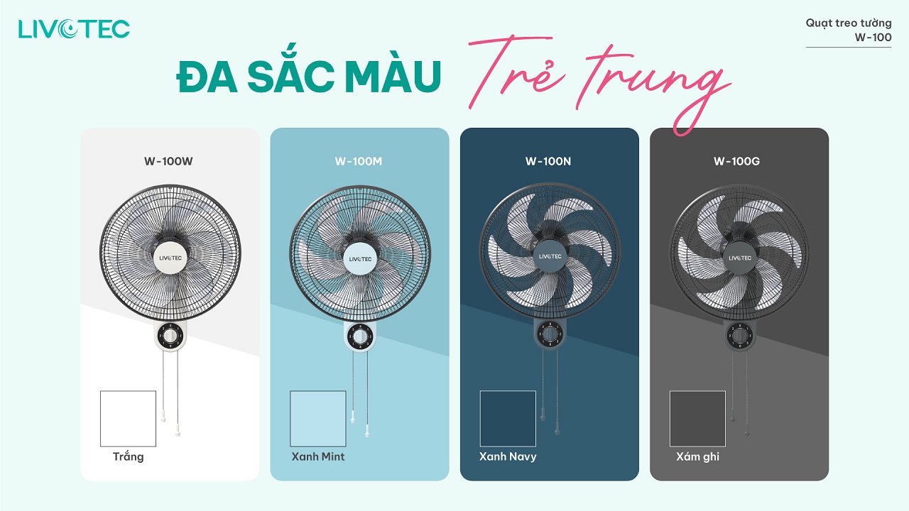 Livotec W-100 đa sắc màu trẻ trung dễ phối nội thất