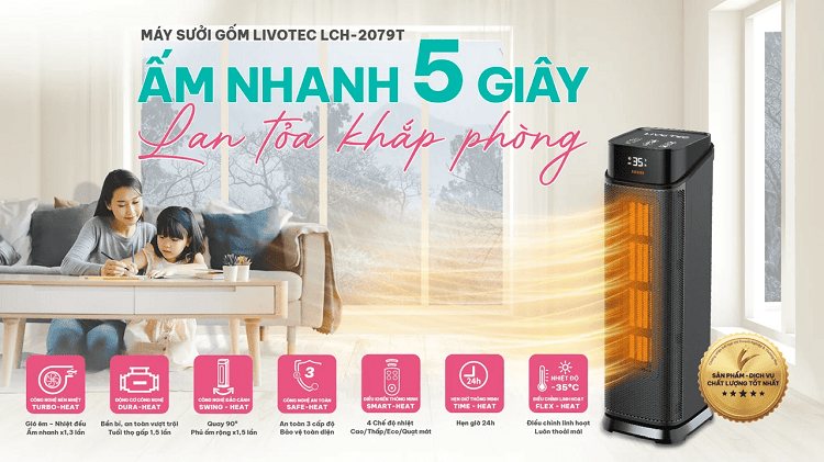 Máy sưởi gốm Livotec LCH-2079T