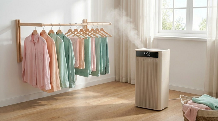 Máy hút ẩm hỗ trợ làm khô quần áo