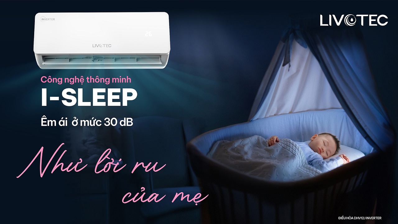 Điều hòa một chiều Livotec DHV12J Inverter I-Sleep ngủ sâu êm ái