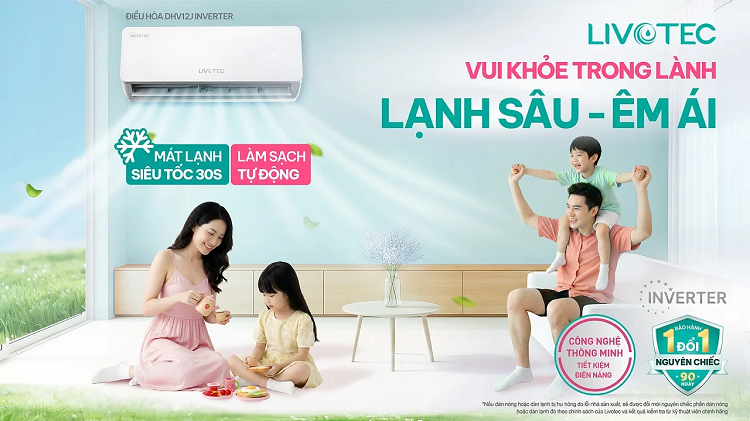 Điều hòa Livotec cho phòng 25m²