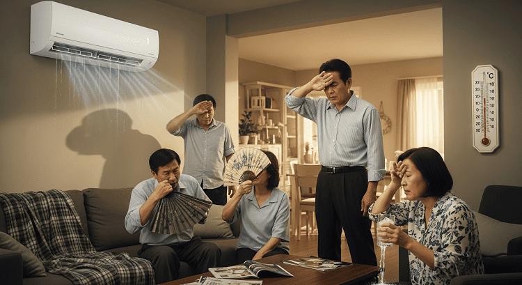 Công suất máy quá nhỏ so với diện tích phòng