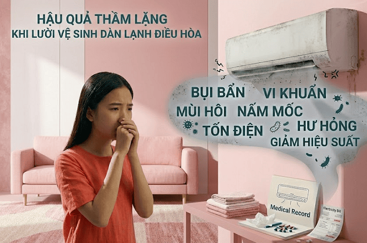 Hậu quả thầm lặng khi lười vệ sinh dàn lạnh điều hòa