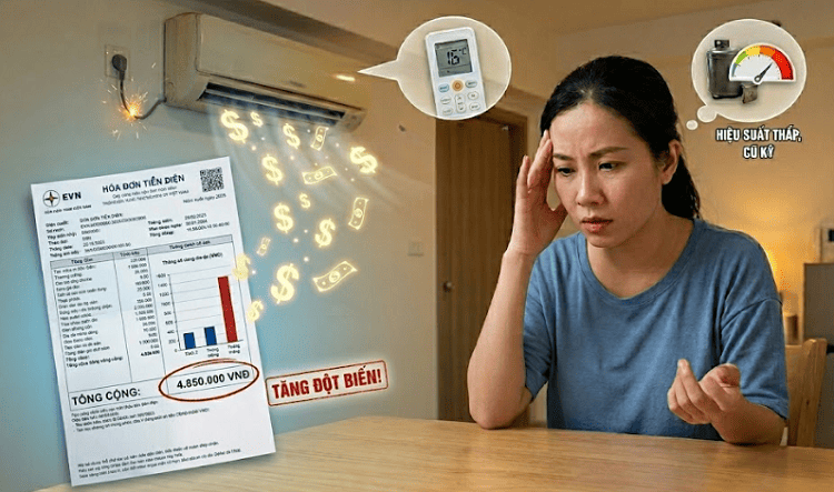 Hóa đơn điện tăng do máy lạnh chạy không đúng nhu cầu