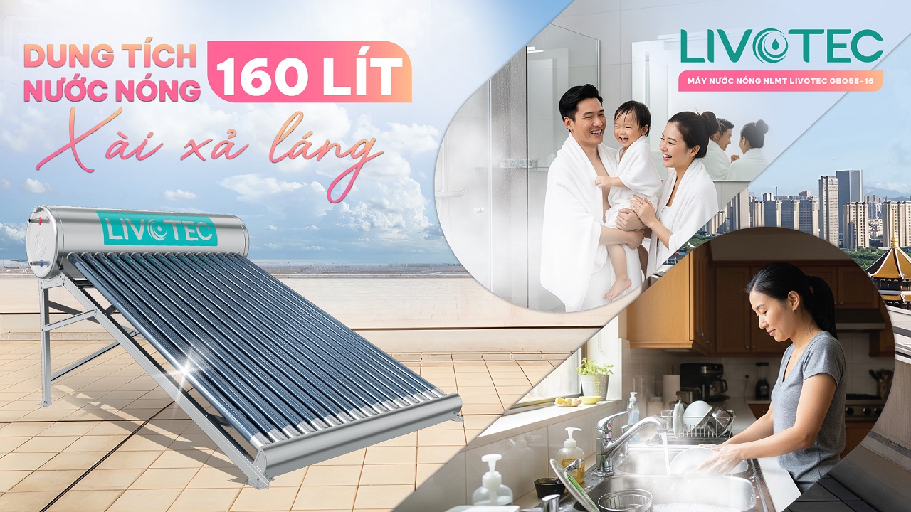 Livotec GBO58-16 inox dung tích lớn 160L
