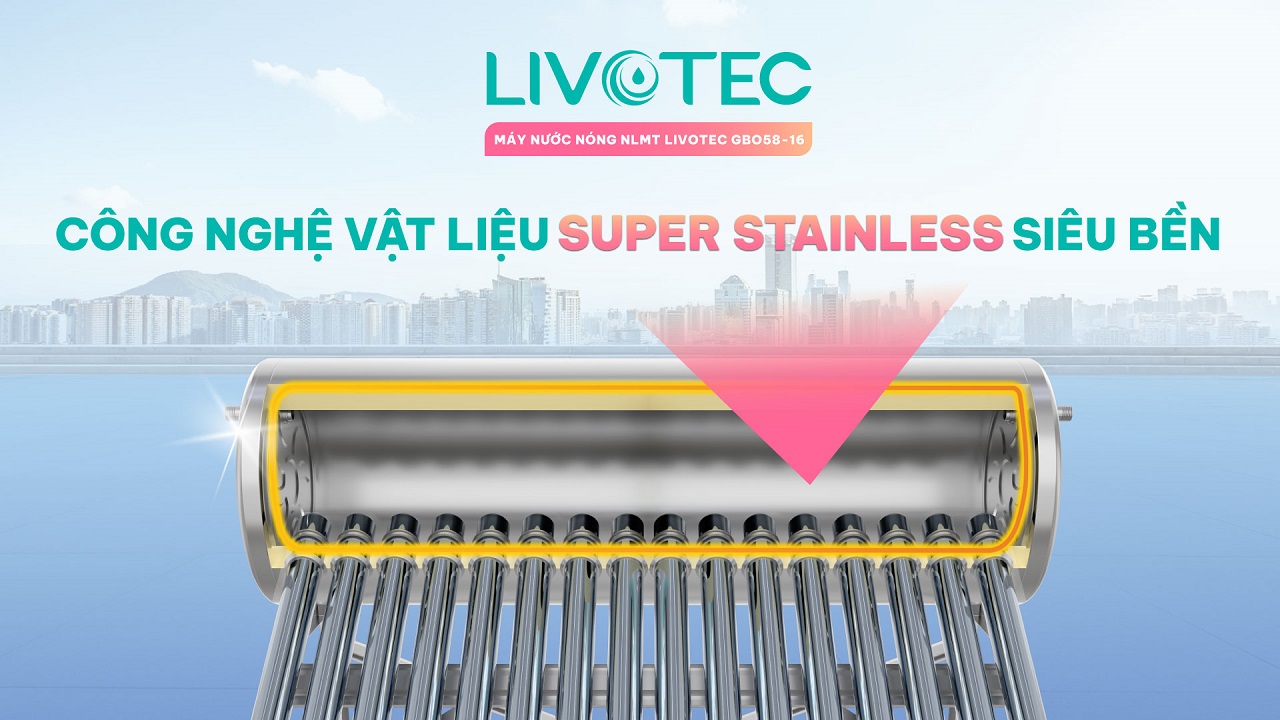 Máy nước nóng năng lượng mặt trời Livotec GBO58-16 tsp