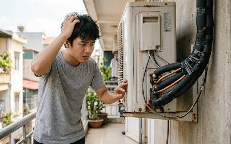 Điều hòa lắp đặt sai kỹ thuật hoặc thiếu chuẩn