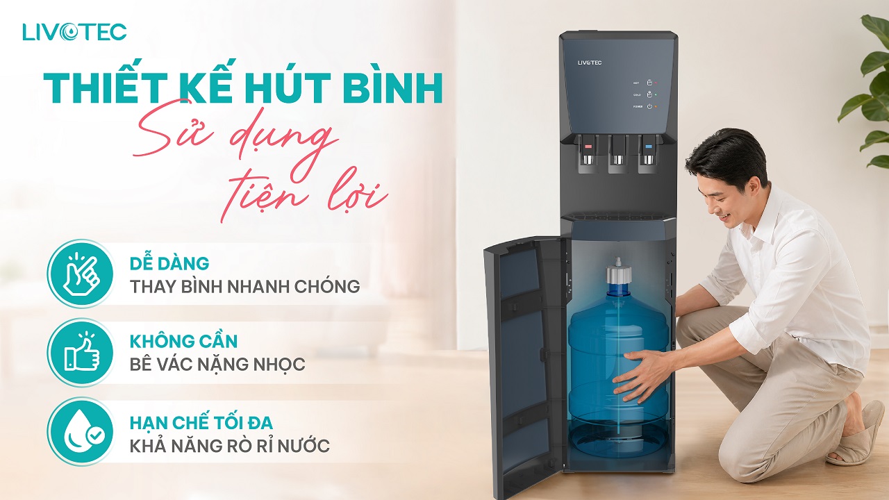 Livotec LD206NS thiết kế hút bình thông minh