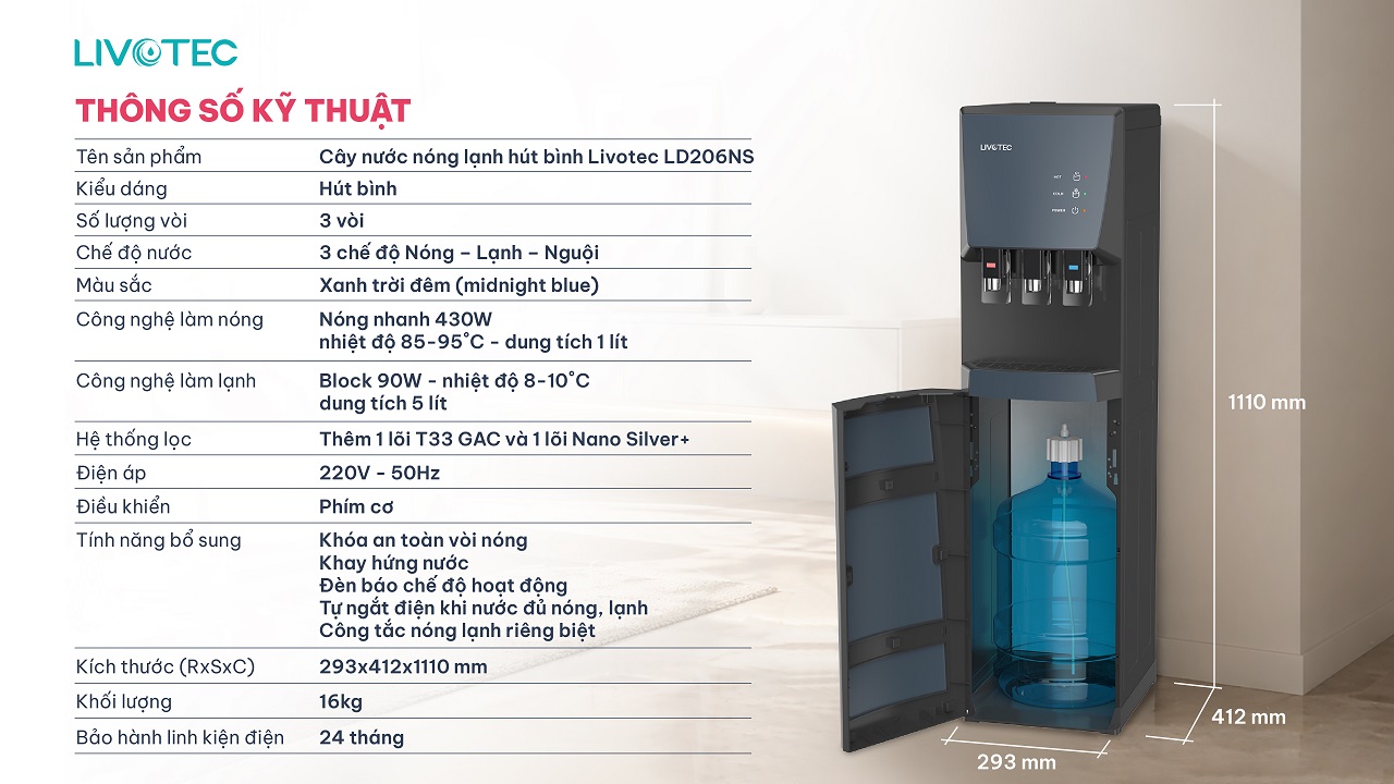 Thông số kỹ thuật Livotec LD206NS